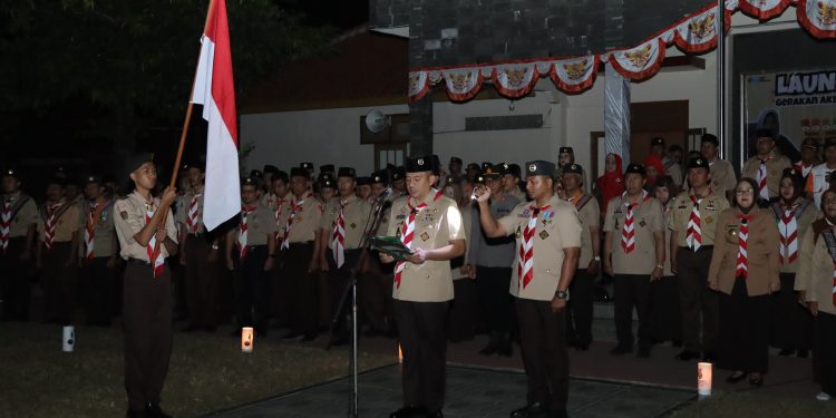 Malam Renungan dan Ulang Janji Hari Pramuka ke-63: Kwarcab Sukoharjo Perkuat Komitmen Tri Satya dan Dasa Darma