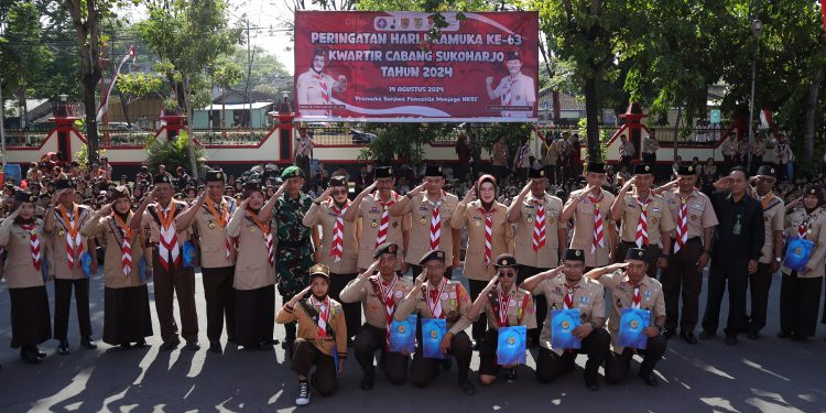 Pramuka Berjiwa Pancasila Menjaga NKRI: Kwarcab Sukoharjo Peringati Hari Pramuka ke-63