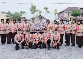 Saka Bhayangkara Polres Sukoharjo Ikuti Apel Gelar Pasukan Operasi Lilin 2025