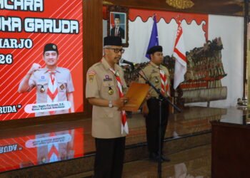 Kukuhkan Pramuka Garuda Periode I 2026, Kwarcab Sukoharjo Tekankan Pembentukan Karakter dan Keteladanan