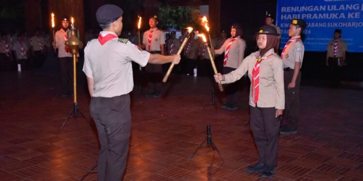Menjelang Hari Pramuka ke-65, Kwarcab Sukoharjo Gelar Upacara Renungan dan Ulang Janji Tahun 2026